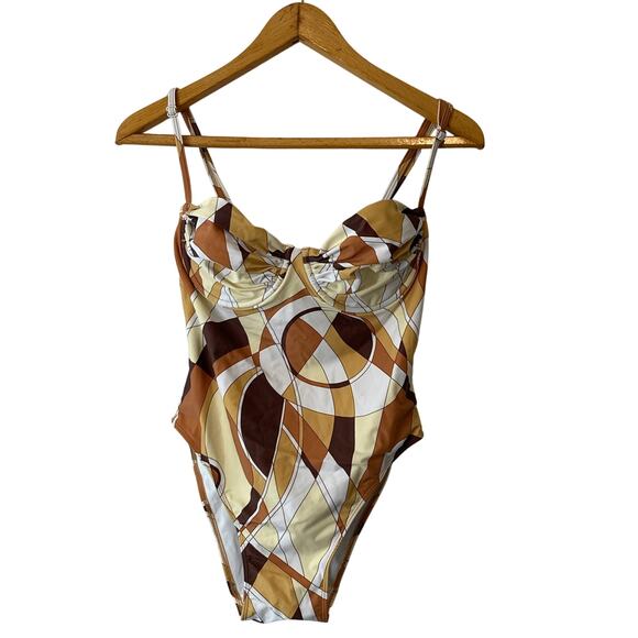 Anthropologie NWT Faithfull Gabriela One-Piece Swimsuit Sassari Print Size 8 - Picture 4 of 10